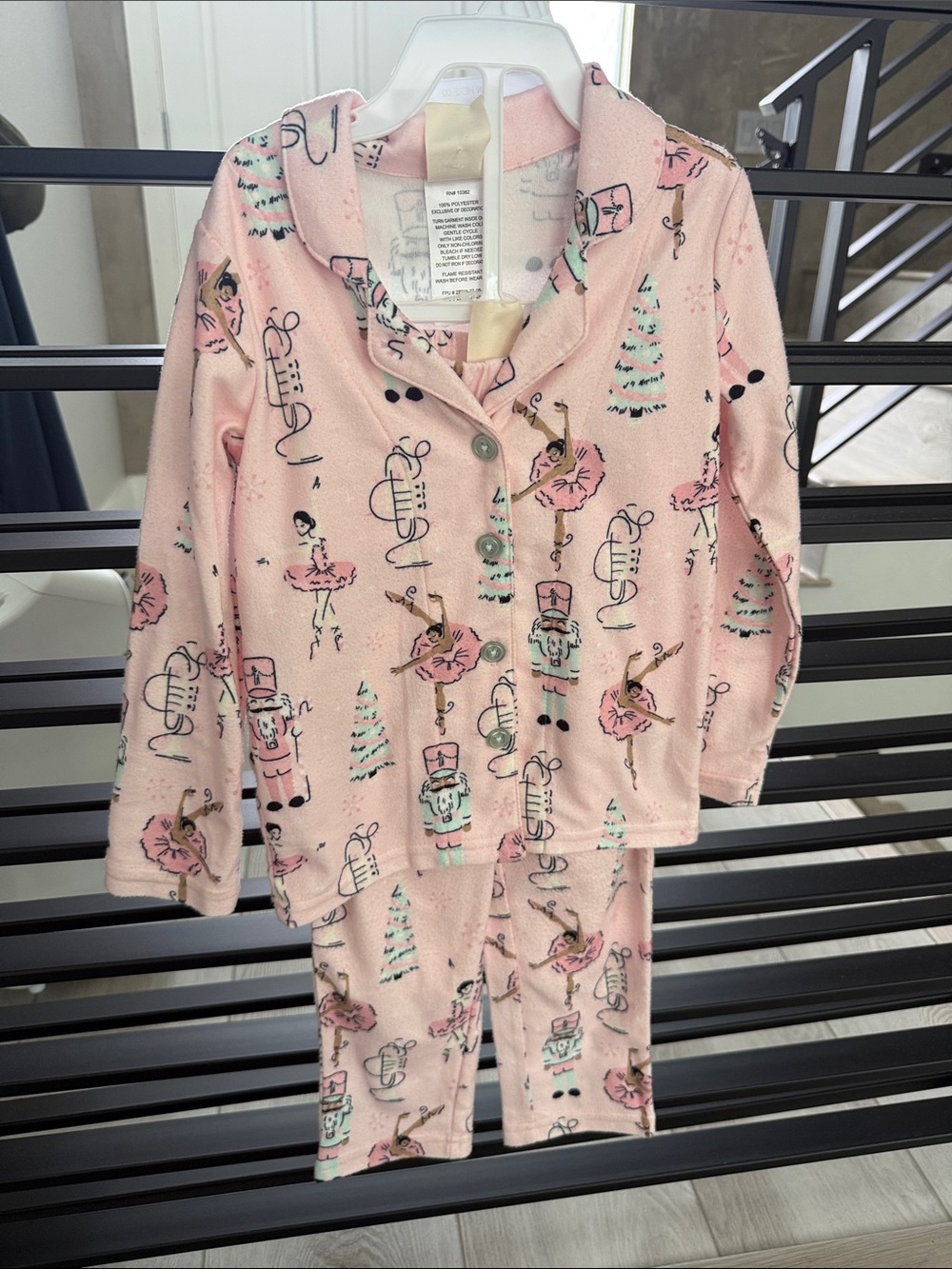 Flannel Pink Nutcracker & Ballerina Kids Pajama Set Nordstrom